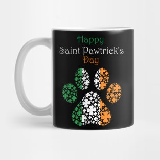 Happy Saint Pawtrick's Day Irish Pawprint Mug